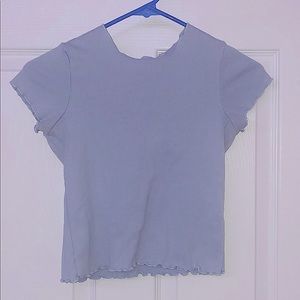 Brandy Melville Wynn Lettuce Edge Fitted Crop Top